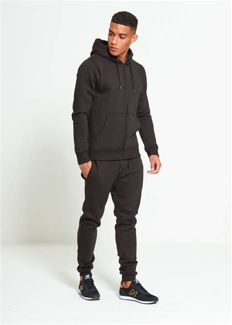 men's black tracksuit set